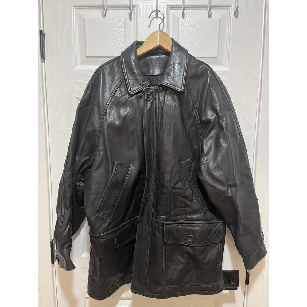 Vintage Golden Bear Leather Thinsulate Jacket Men Black Med Made In USA EUC
